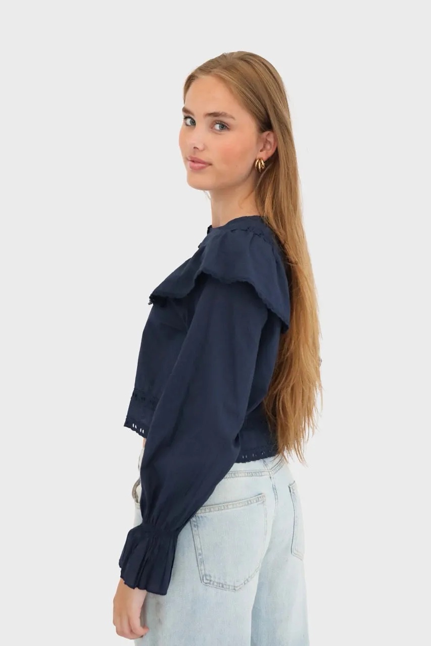"Sweden" blouse navy sold by Meet Me There product image thumbnail 3