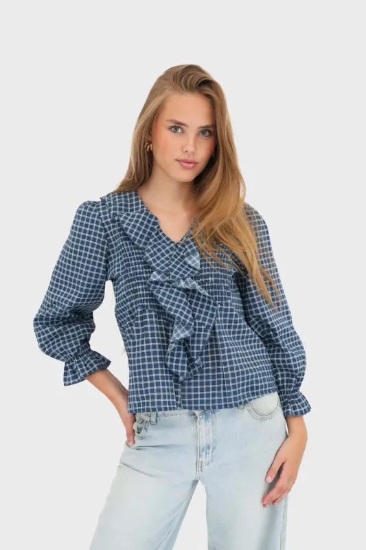 "Nora" blouse navy sold by Meet Me There