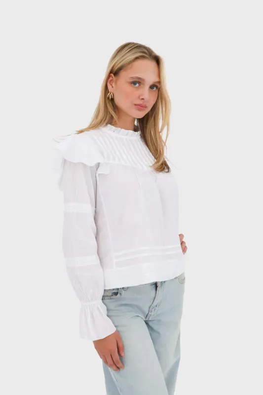 "France" blouse white sold by Meet Me There