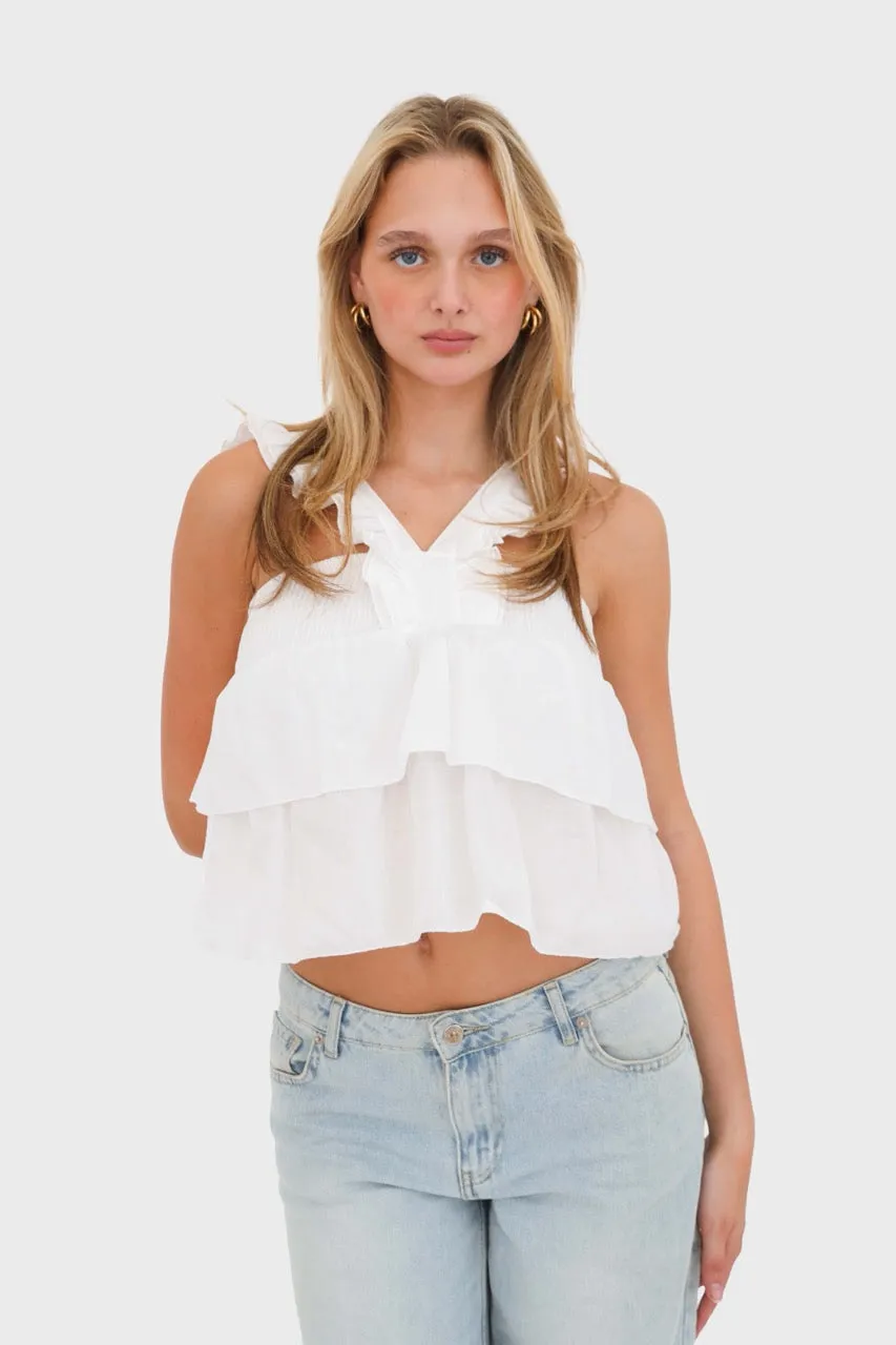 "Sweet" top white sold by Meet Me There