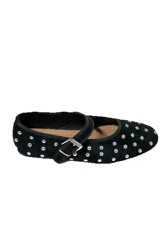 "Studded" ballerina flats black sold by Meet Me There