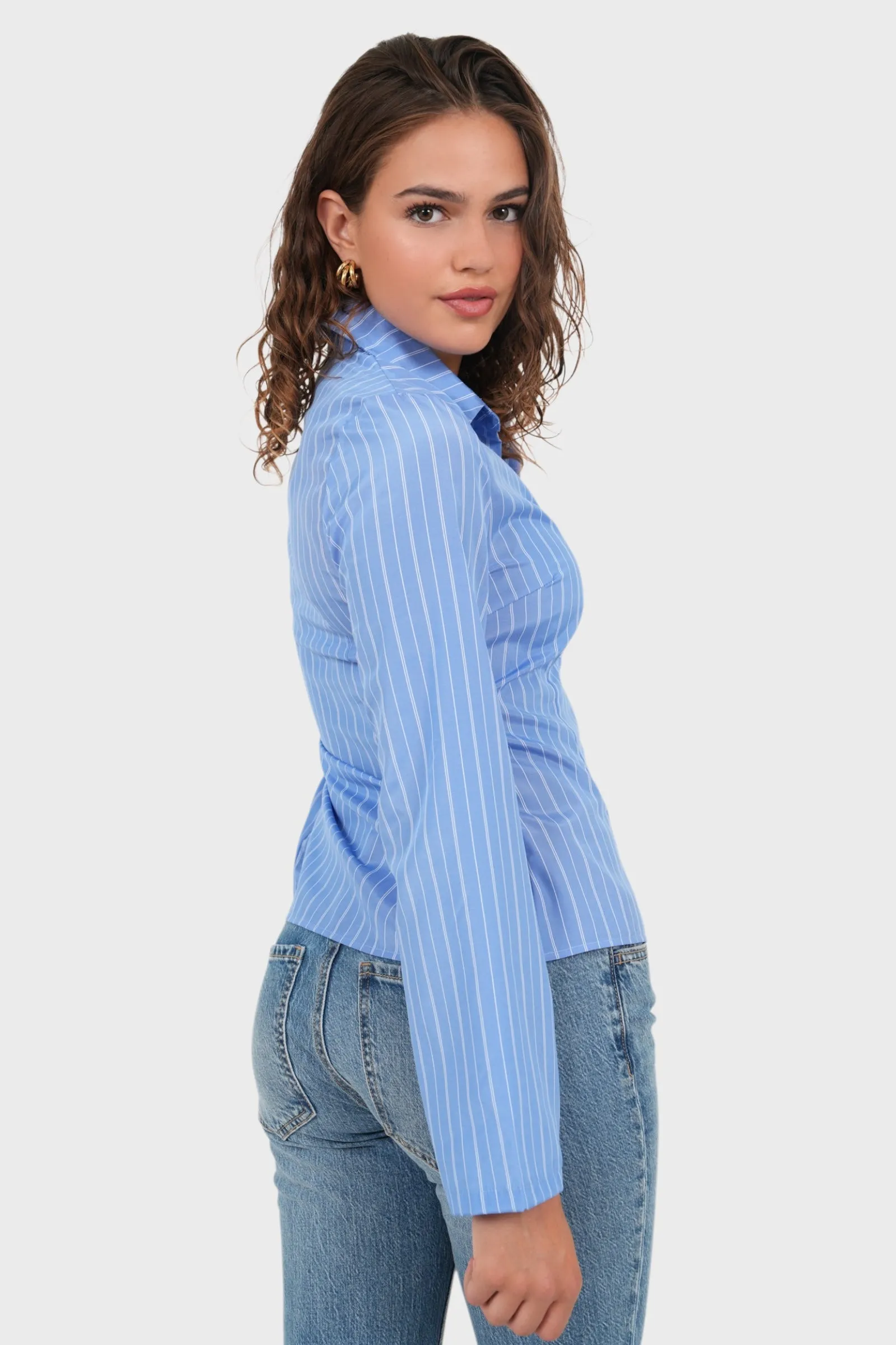 "Classy" blouse blue sold by Meet Me There product image thumbnail 3