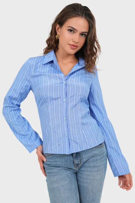 "Classy" blouse blue sold by Meet Me There