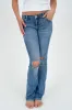 "Ripped" flared jeans dark blue sold by Meet Me There