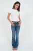 "Starry" flared jeans dark blue sold by Meet Me There