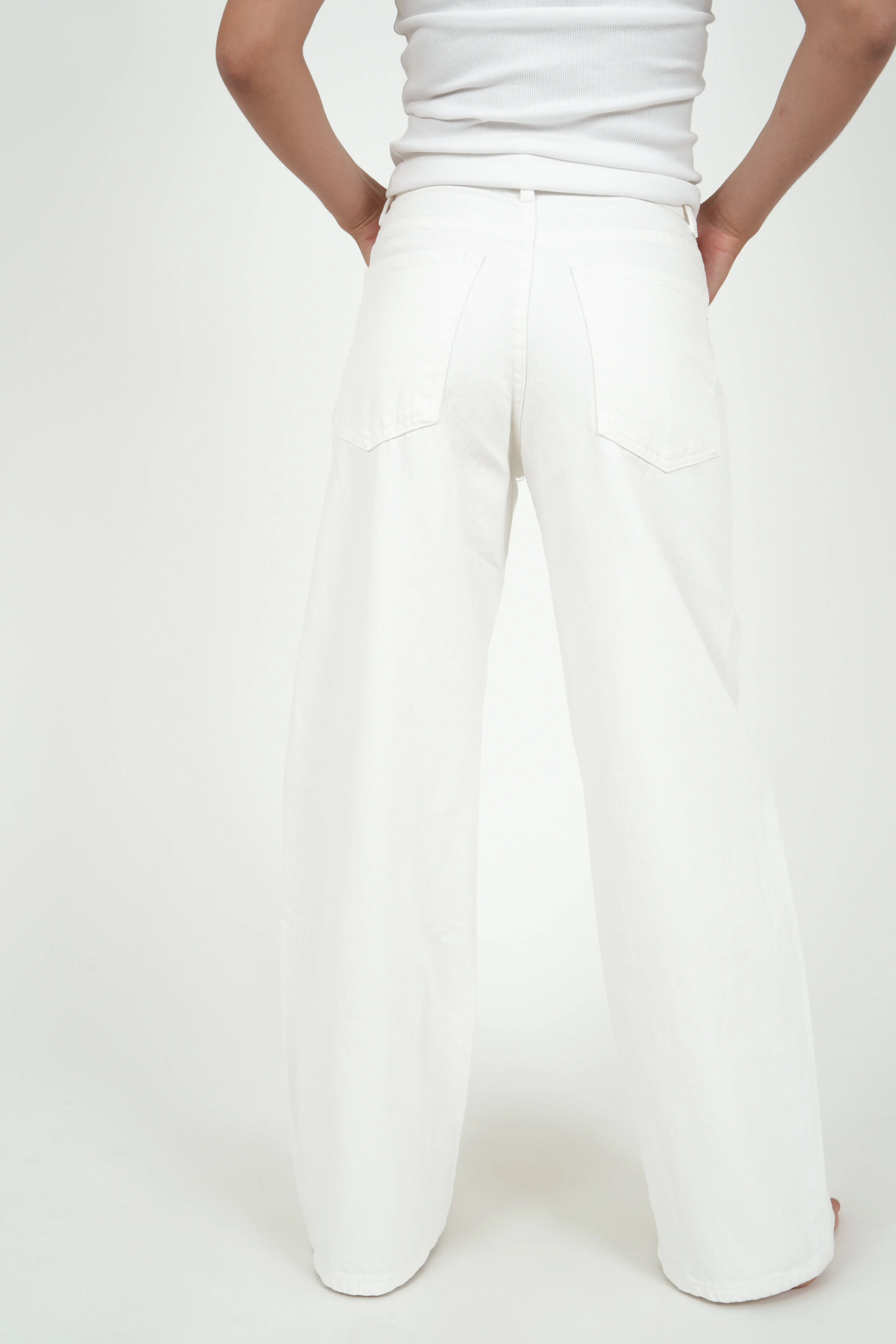"Wide leg" jeans white sold by Meet Me There product image thumbnail 4