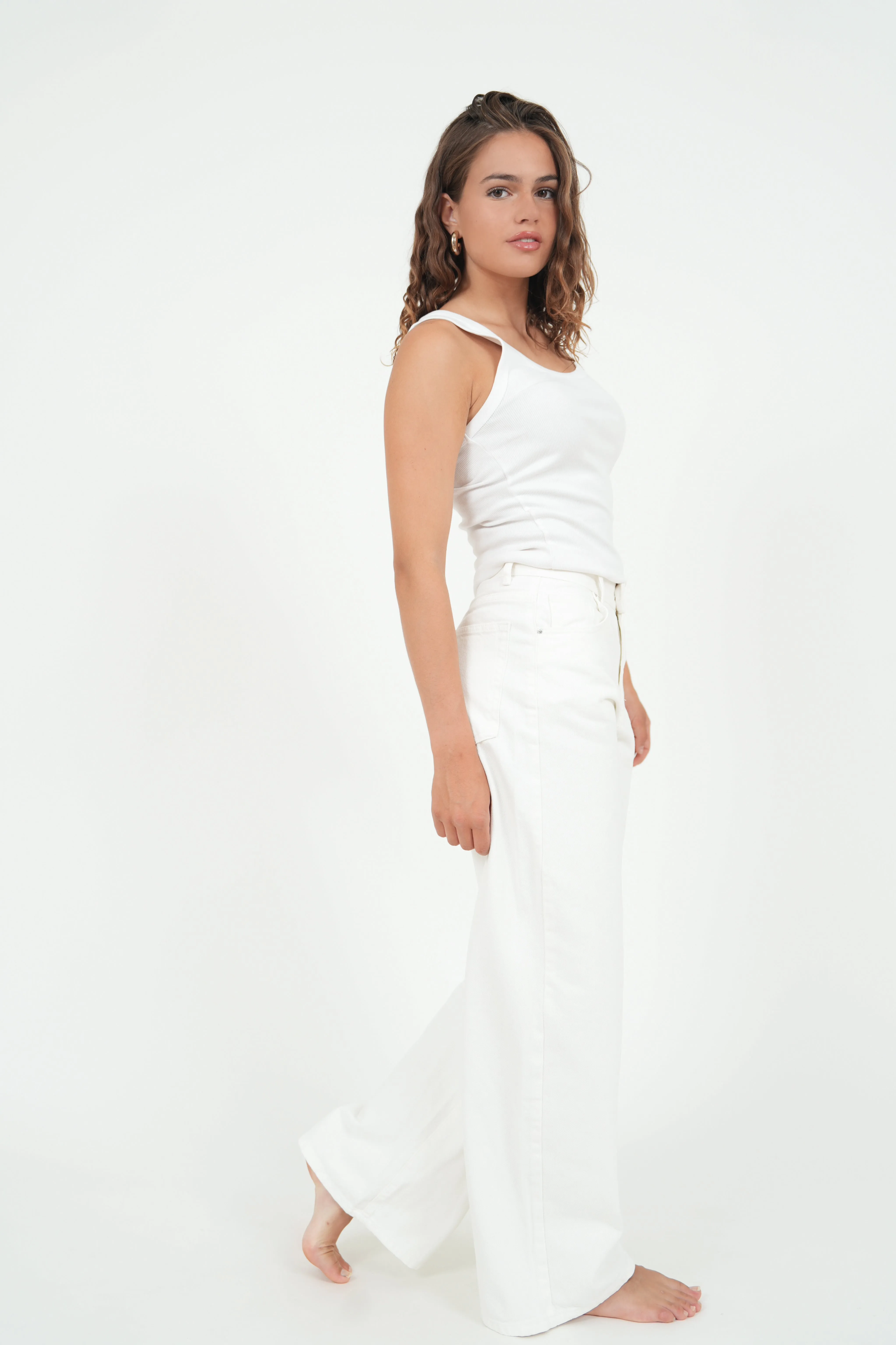 "Wide leg" jeans white sold by Meet Me There product image thumbnail 5