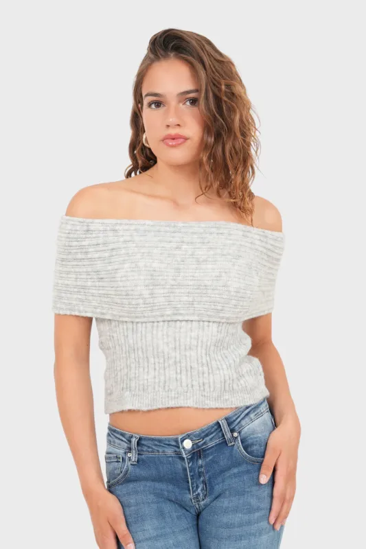 "Flore" top grey sold by Meet Me There