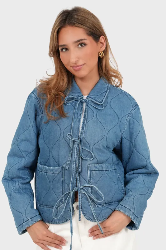 "Mabel" denim jacket blue sold by Meet Me There
