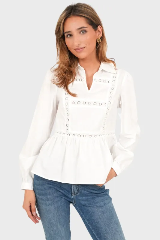 "Pippa" blouse white sold by Meet Me There