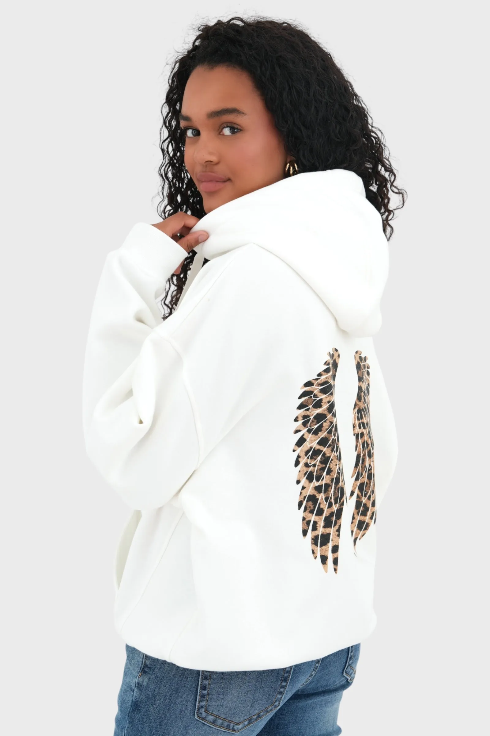 "Wing" hoodie leopard sold by Meet Me There product image thumbnail 3