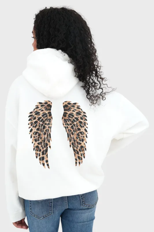 "Wing" hoodie leopard sold by Meet Me There