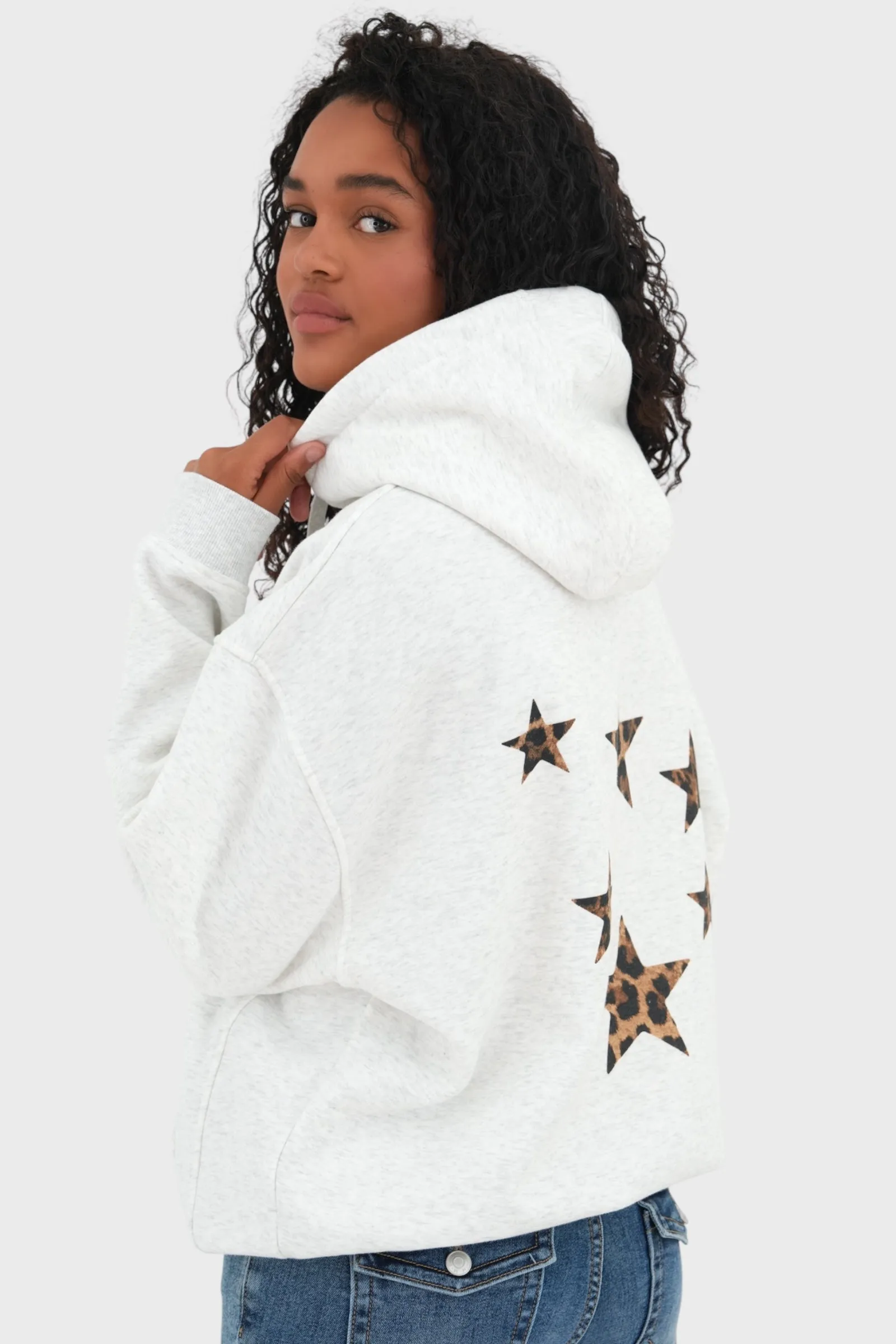 "Stars" leopard hoodie grey sold by Meet Me There product image thumbnail 4