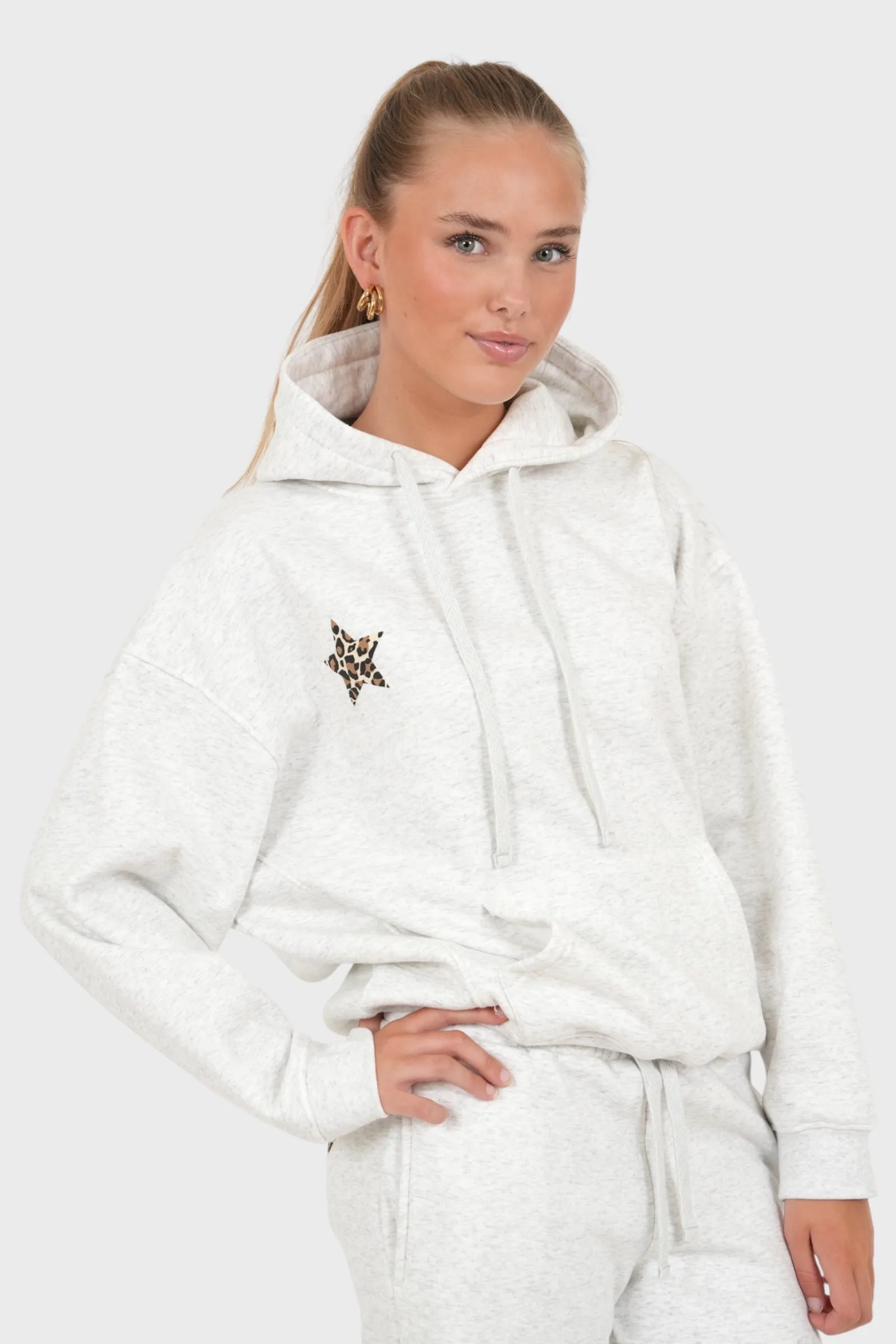 "Relaxed leopard" hoodie grey sold by Meet Me There product image thumbnail 4