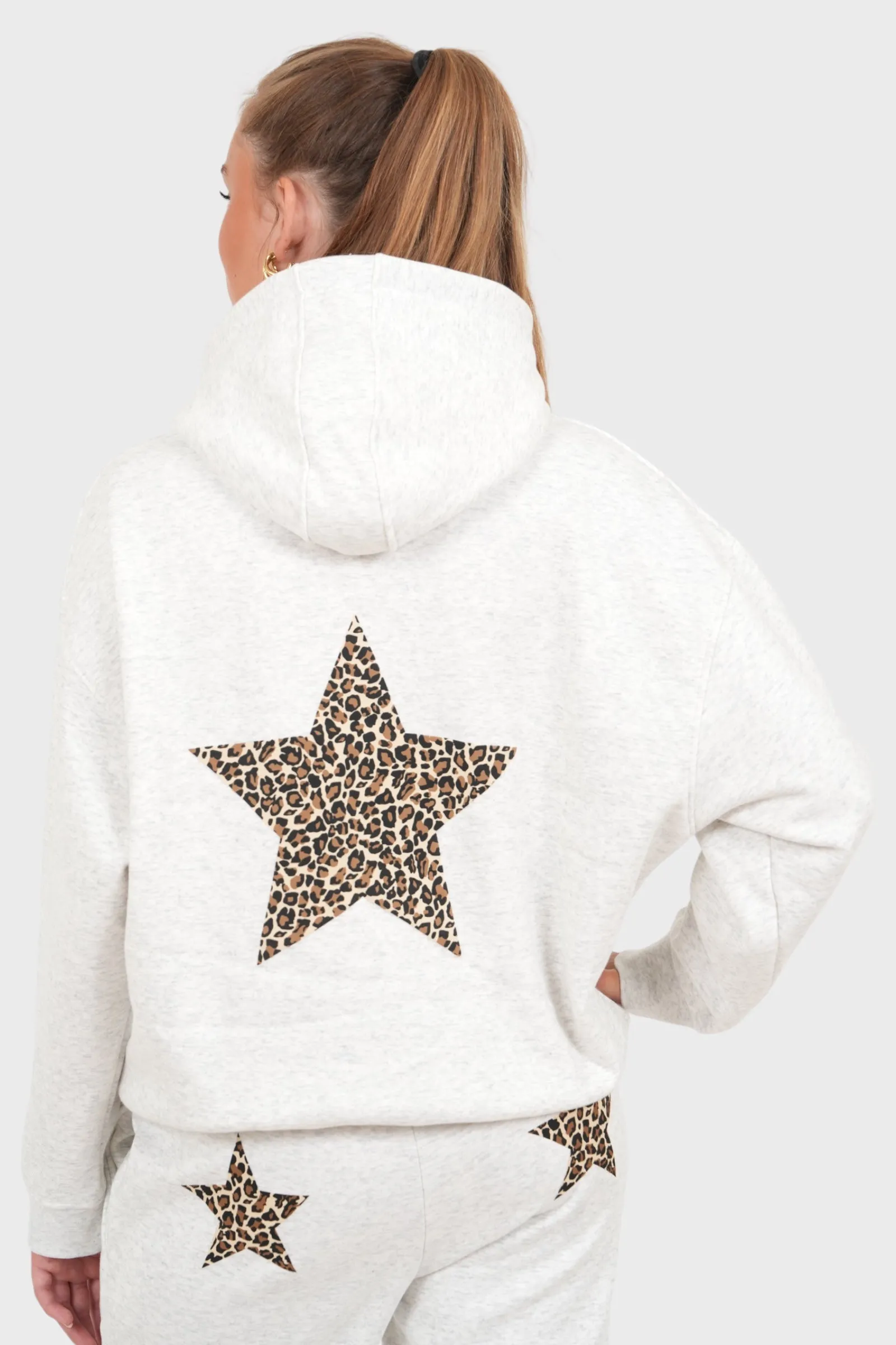 "Relaxed leopard" hoodie grey sold by Meet Me There product image thumbnail 2