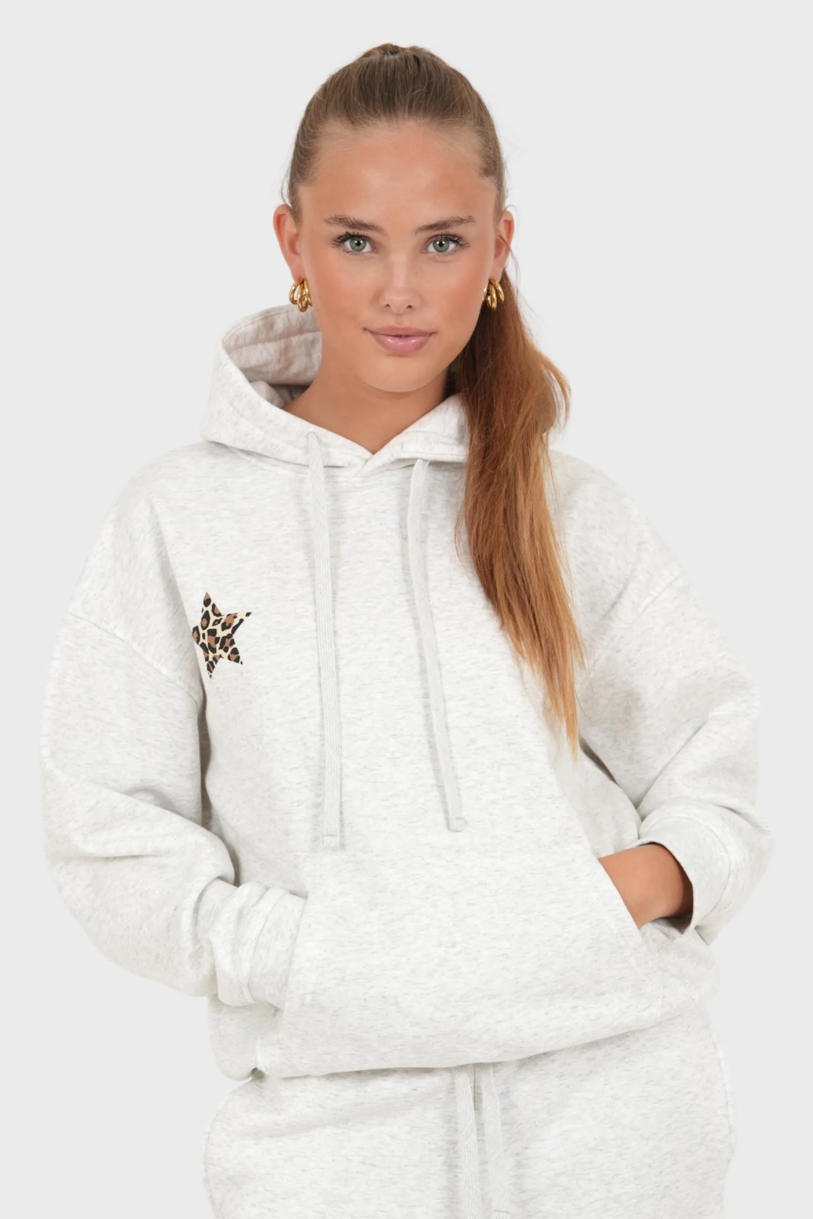 "Relaxed leopard" hoodie grey sold by Meet Me There product image thumbnail 3