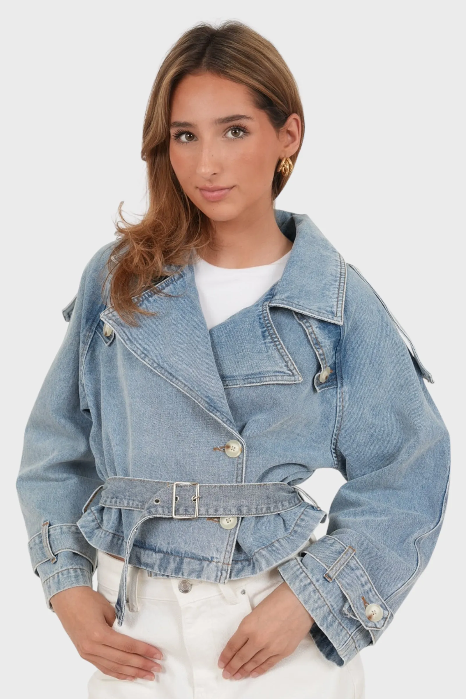 "Gigi" denim jacket blue sold by Meet Me There product image thumbnail 2