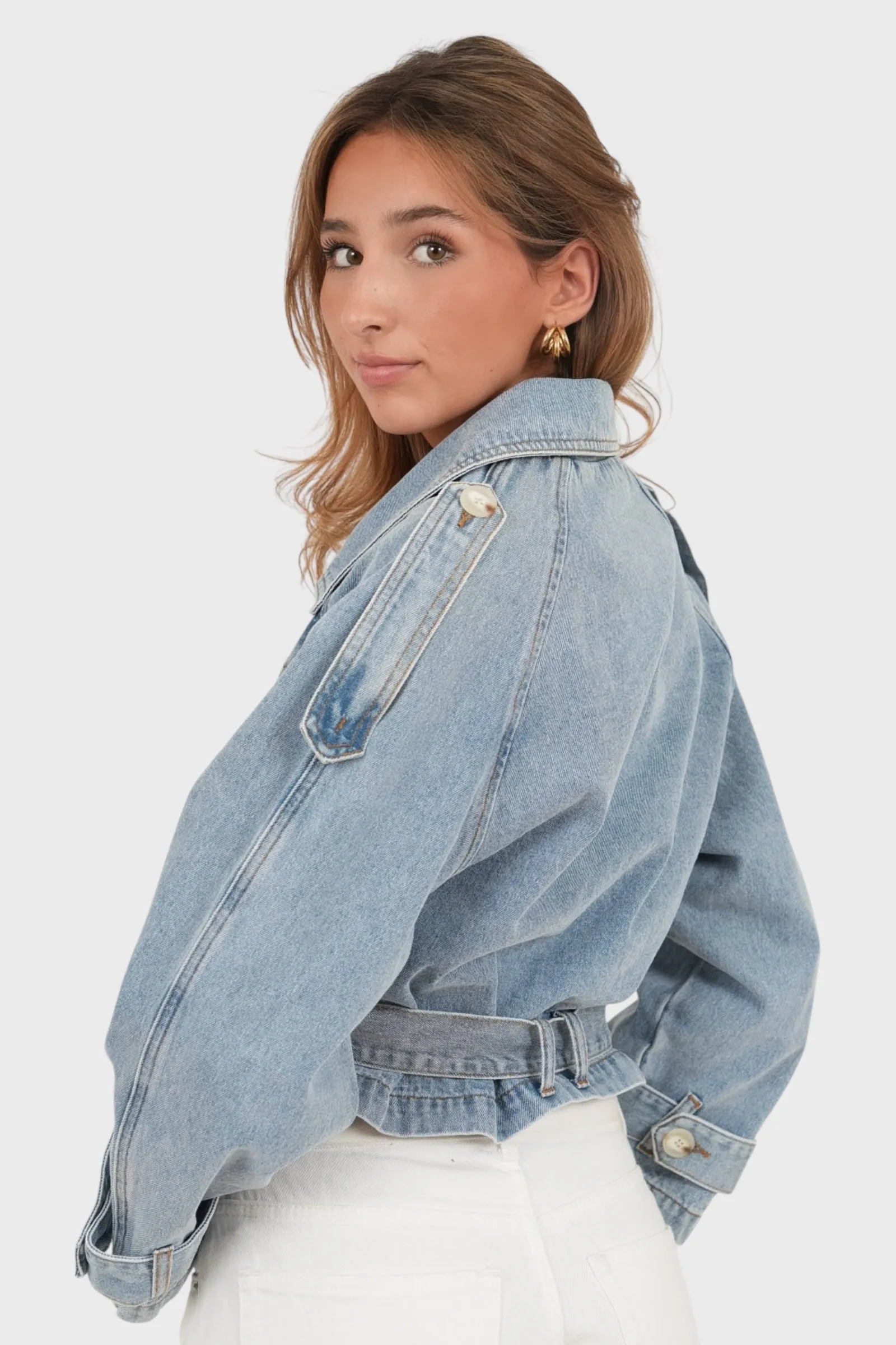 "Gigi" denim jacket blue sold by Meet Me There product image thumbnail 3