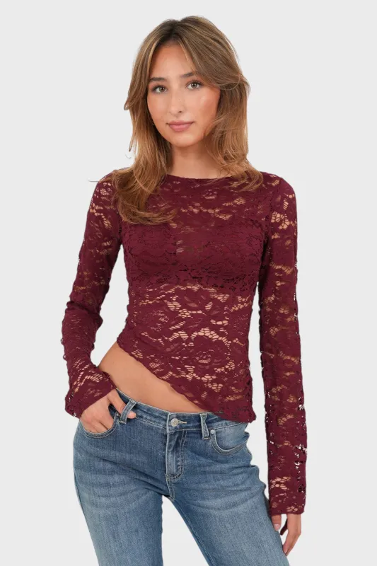"Ivy" top bordeaux sold by Meet Me There