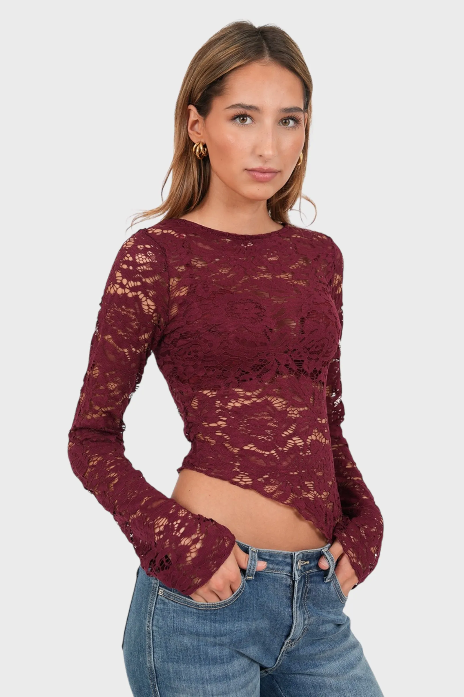 "Ivy" top bordeaux sold by Meet Me There product image thumbnail 2