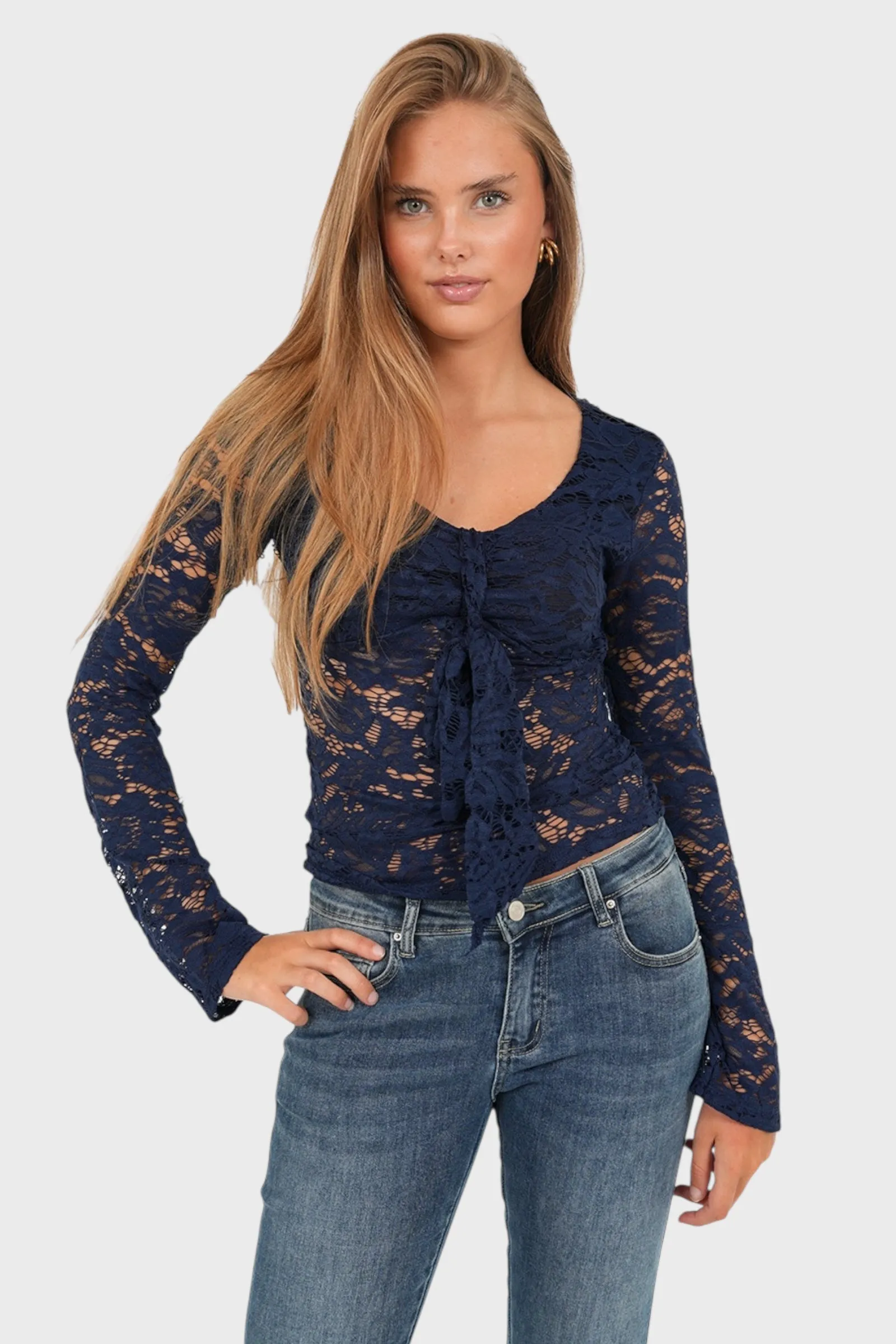 "Olive" top navy sold by Meet Me There