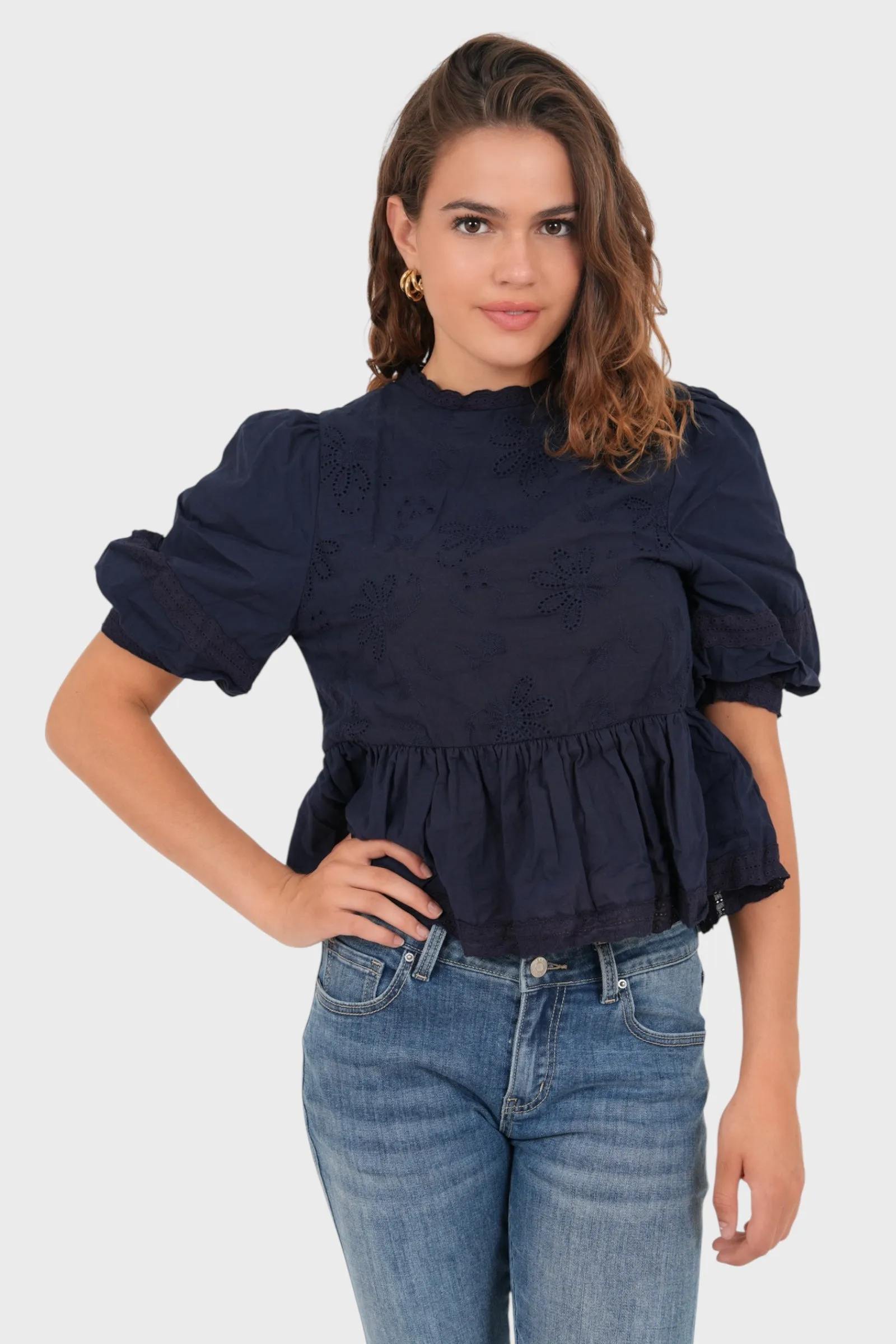 "Grace" blouse navy sold by Meet Me There