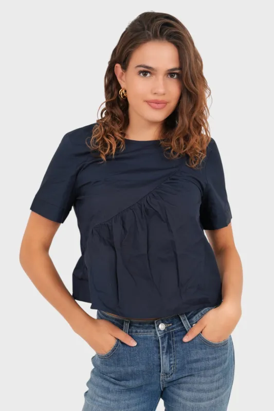 "Sofia" top navy sold by Meet Me There