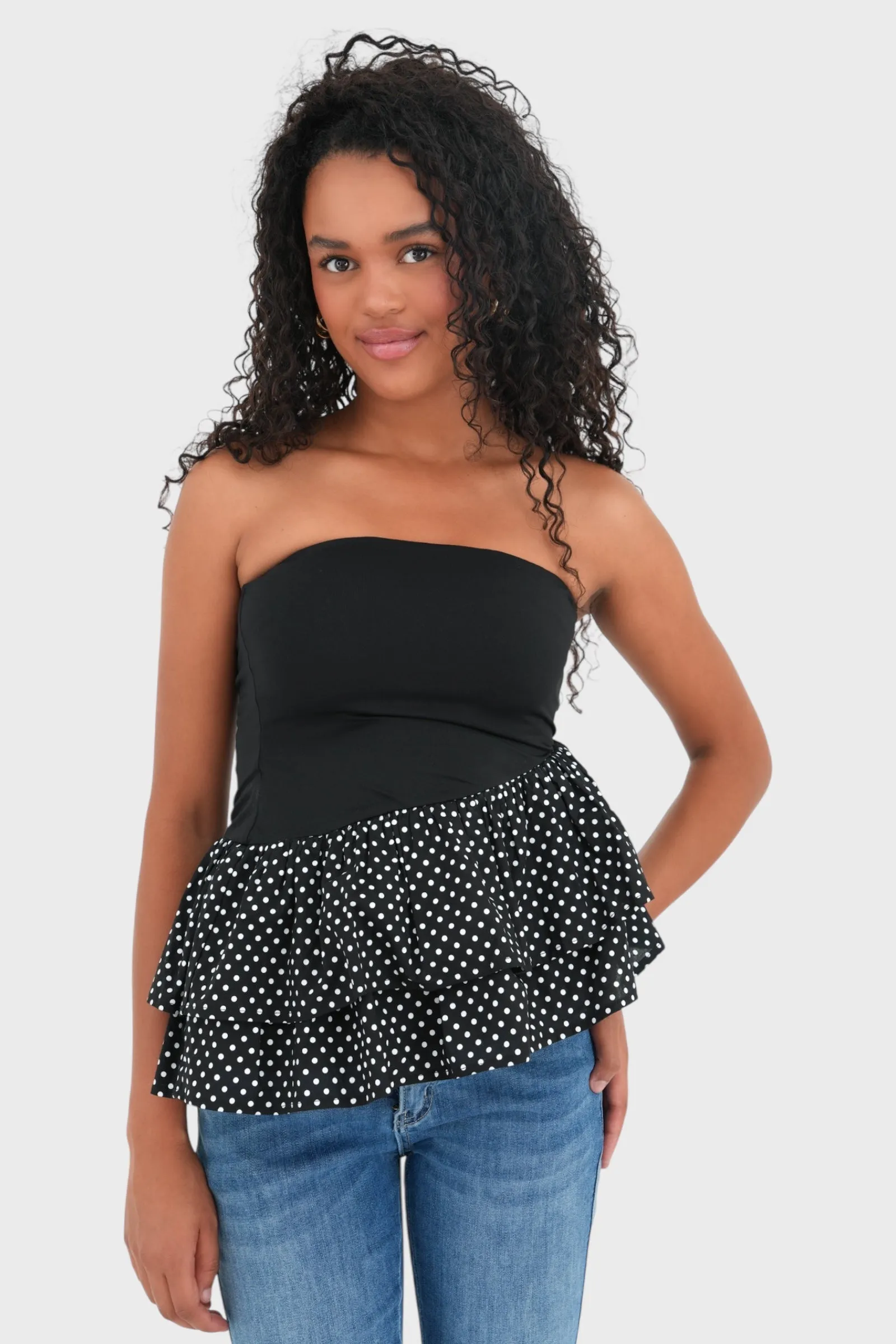"Polkadot" top black sold by Meet Me There