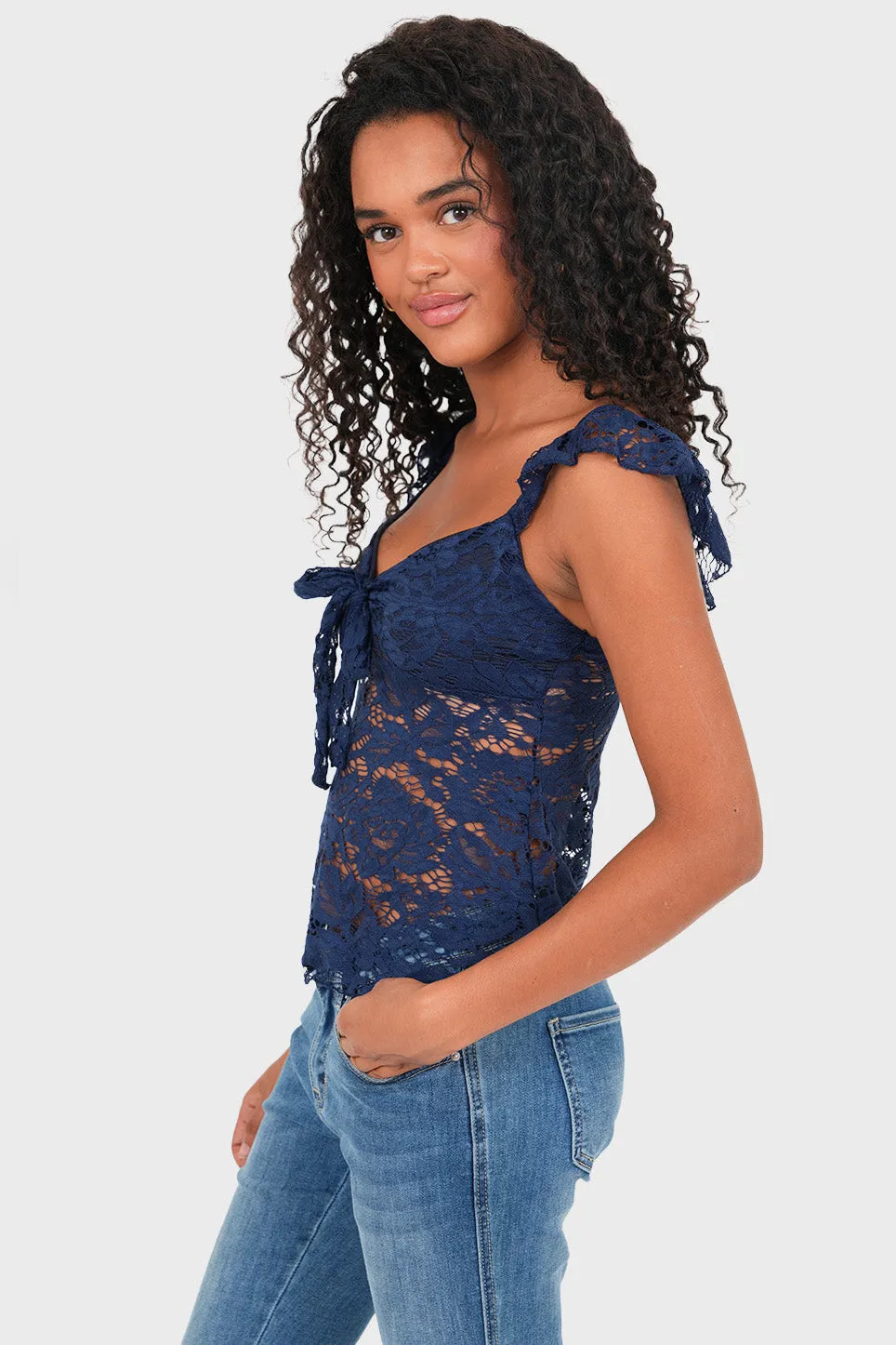"Luna" top navy sold by Meet Me There product image thumbnail 3