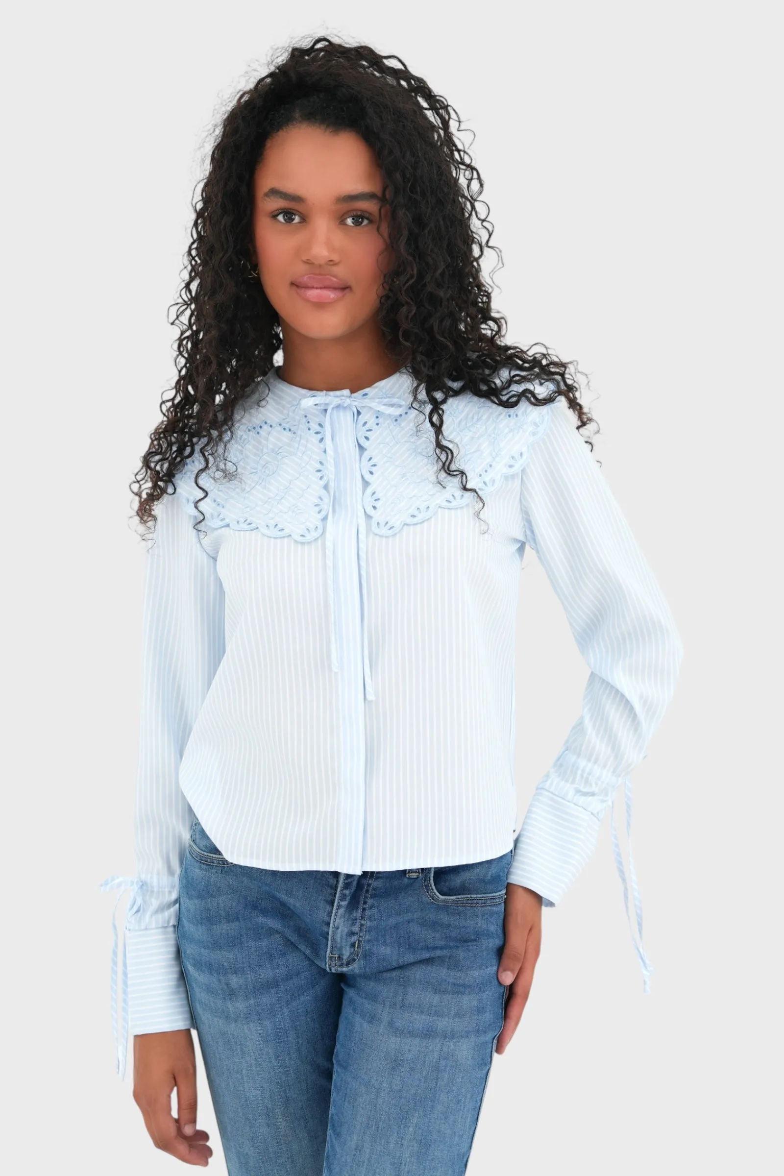 "Scandi" blouse light blue sold by Meet Me There