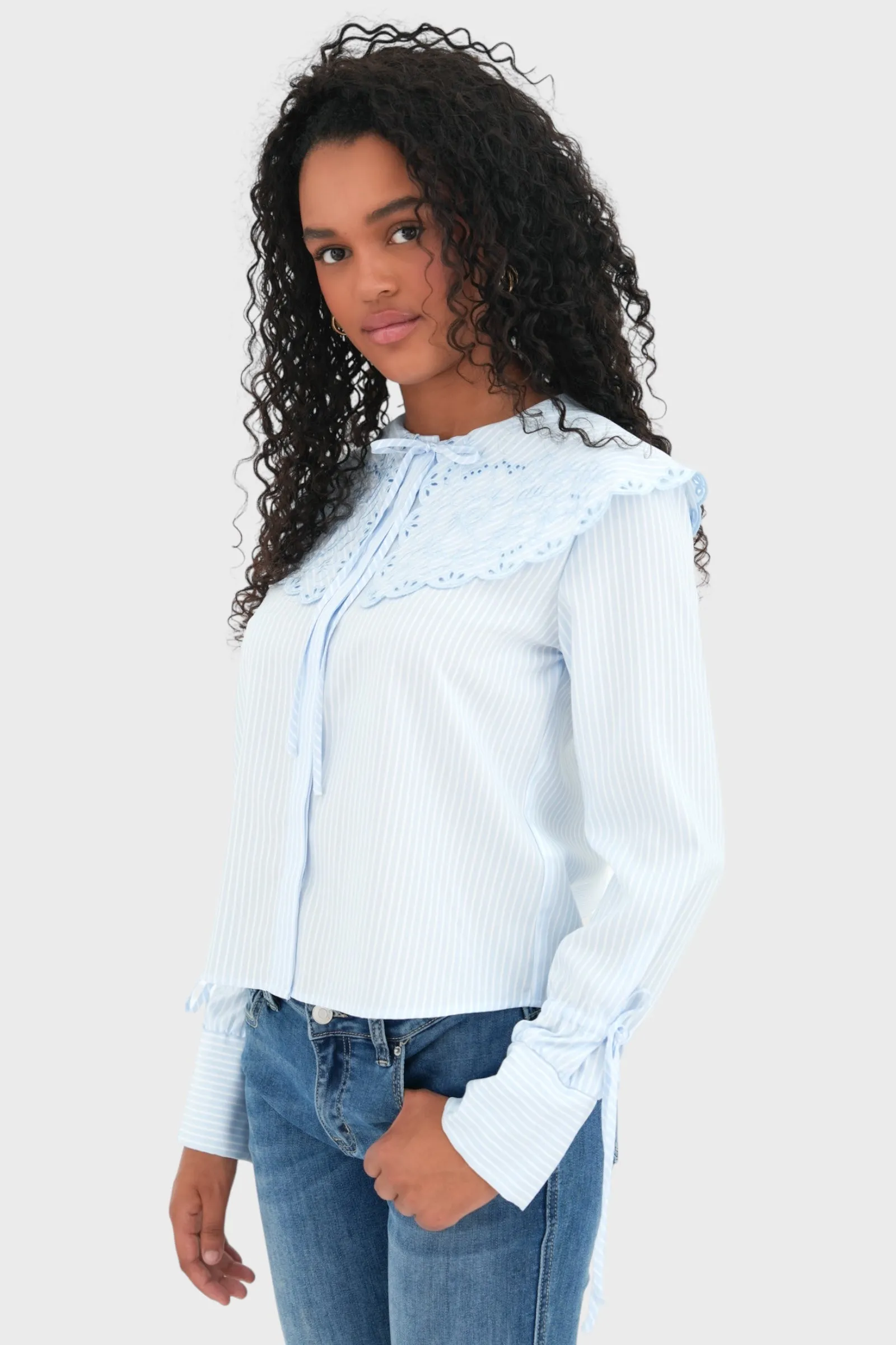 "Scandi" blouse light blue sold by Meet Me There product image thumbnail 2