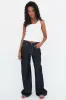 "Wide leg" jeans dark blue tall sold by Meet Me There