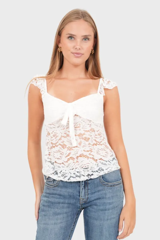"Luna" top white sold by Meet Me There