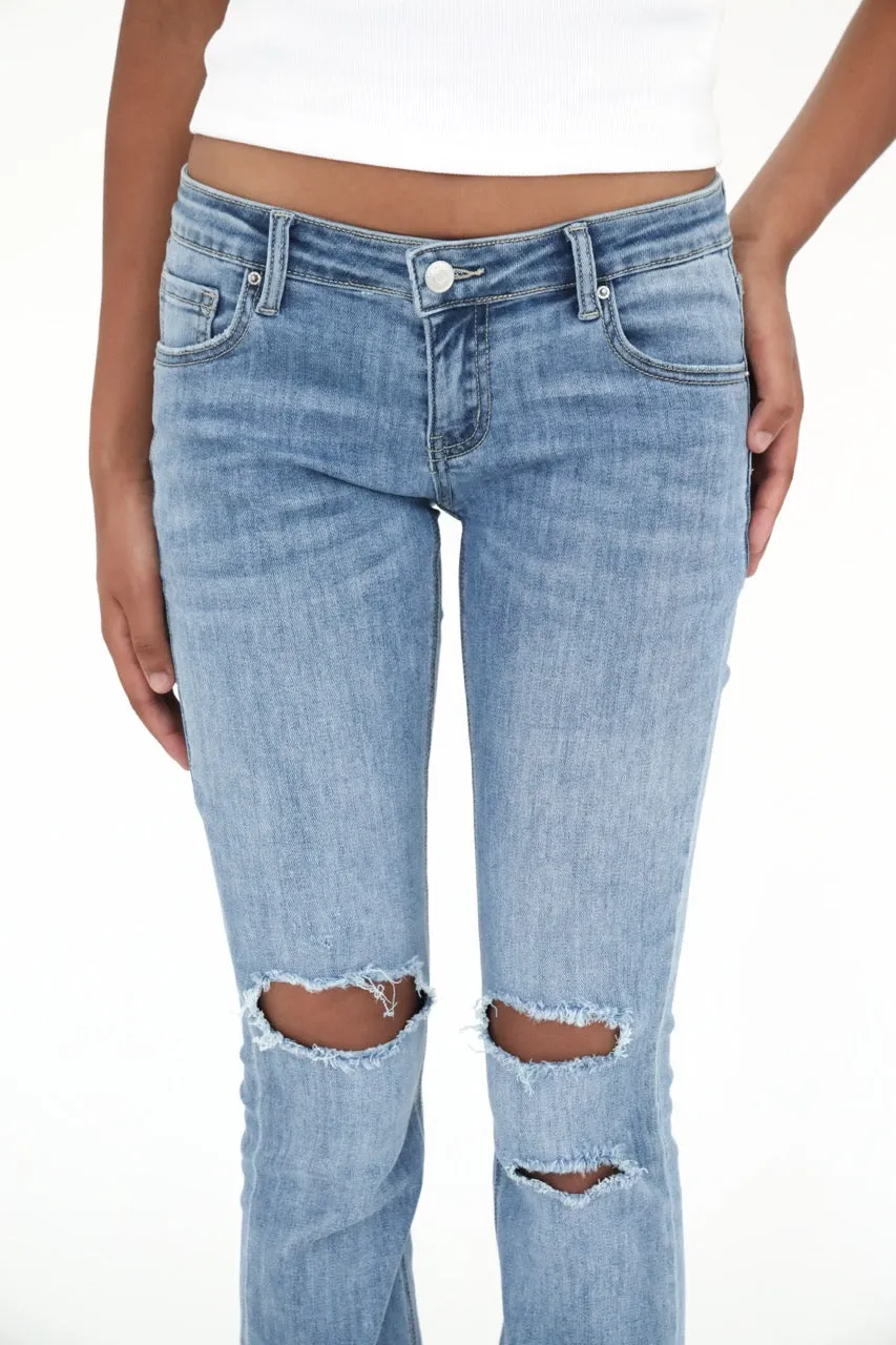 "Ripped" flared jeans dark blue tall sold by Meet Me There product image thumbnail 4