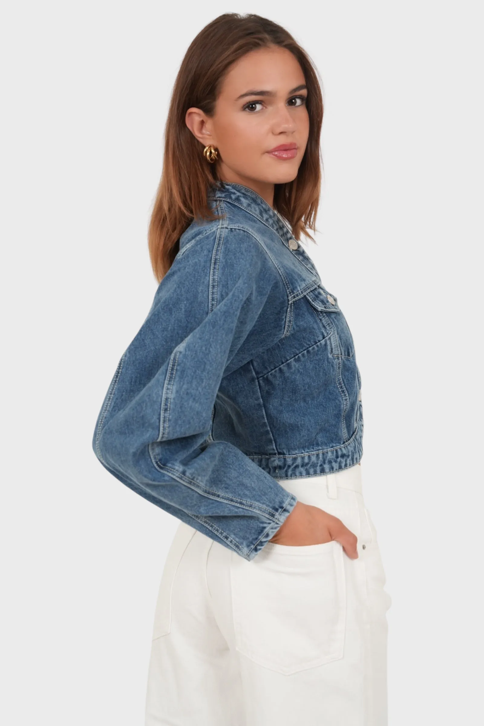 "Harper" denim jacket blue sold by Meet Me There product image thumbnail 3