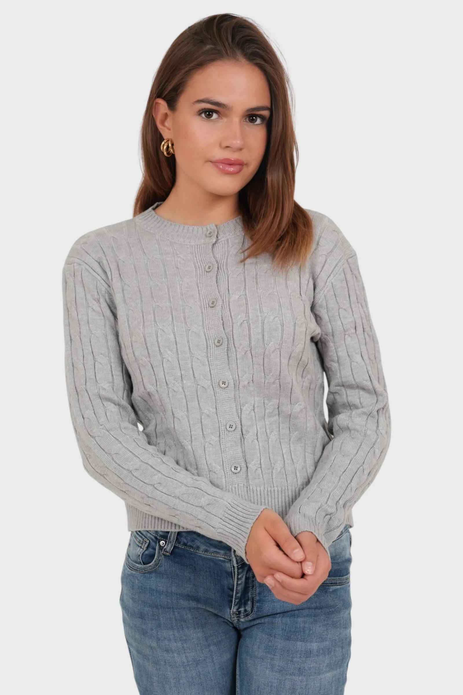 “Lily” cardigan grey sold by Meet Me There