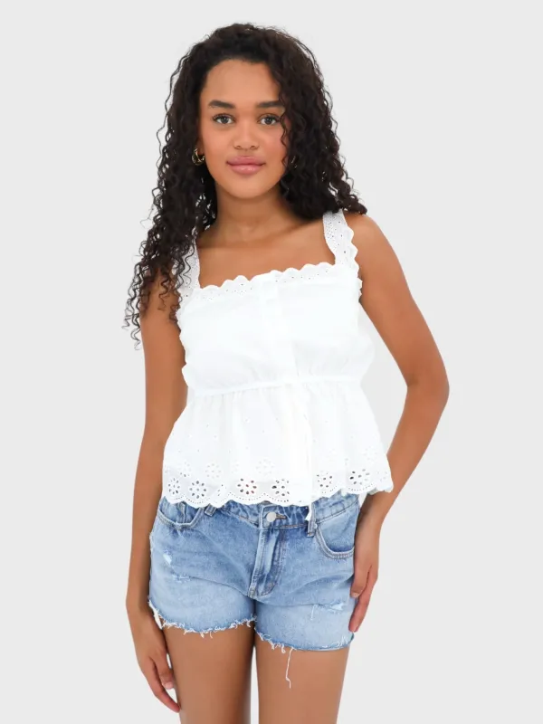 "Grace" top white sold by Meet Me There
