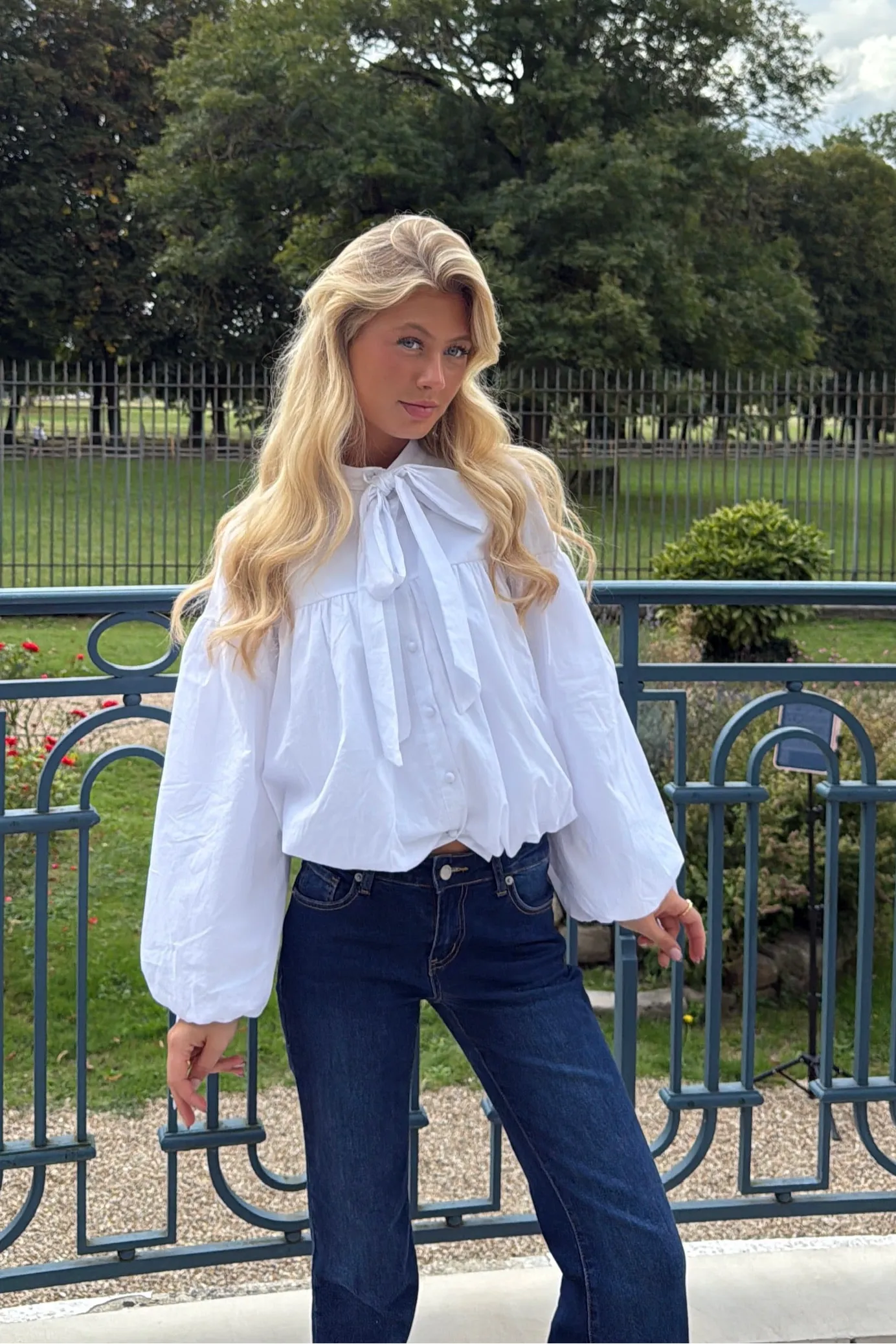 "Poppy" blouse white sold by Meet Me There