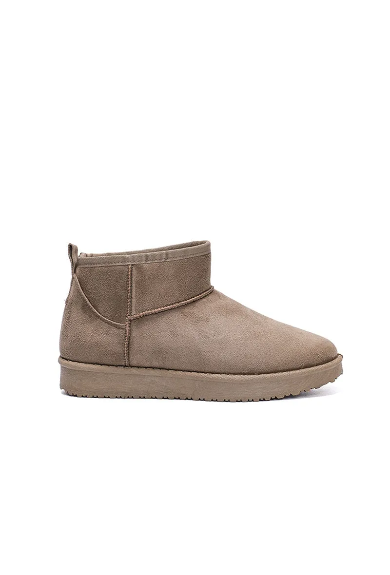 "Cozy" boots taupe sold by Meet Me There