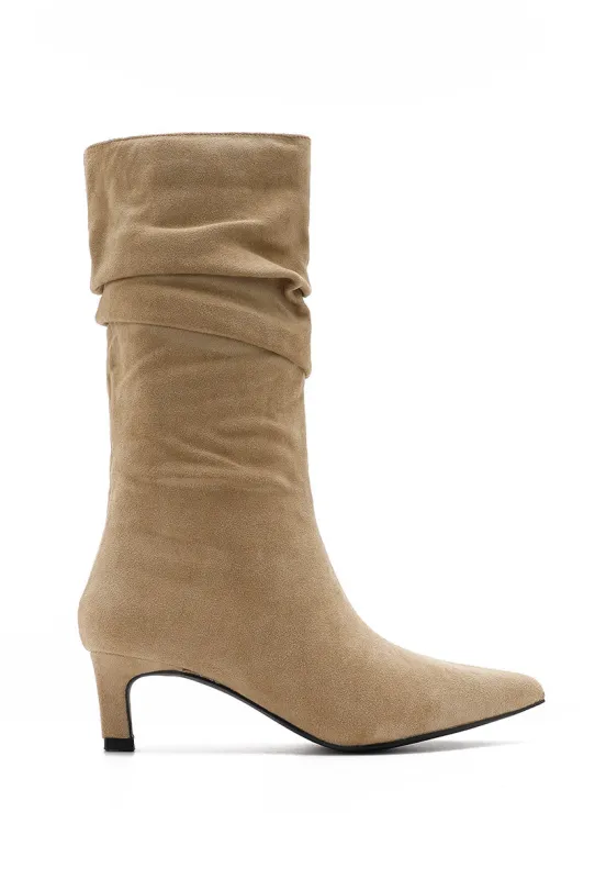 "Haze" boots beige sold by Meet Me There