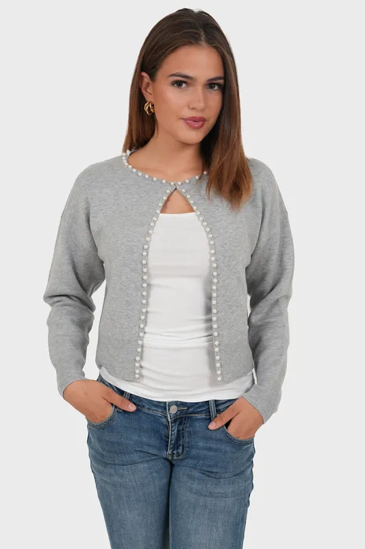 "Pearly" cardigan grey sold by Meet Me There