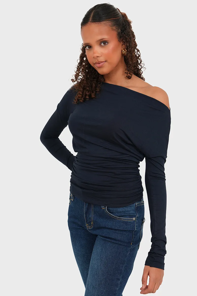 "Elodie" top navy sold by Meet Me There product image thumbnail 3