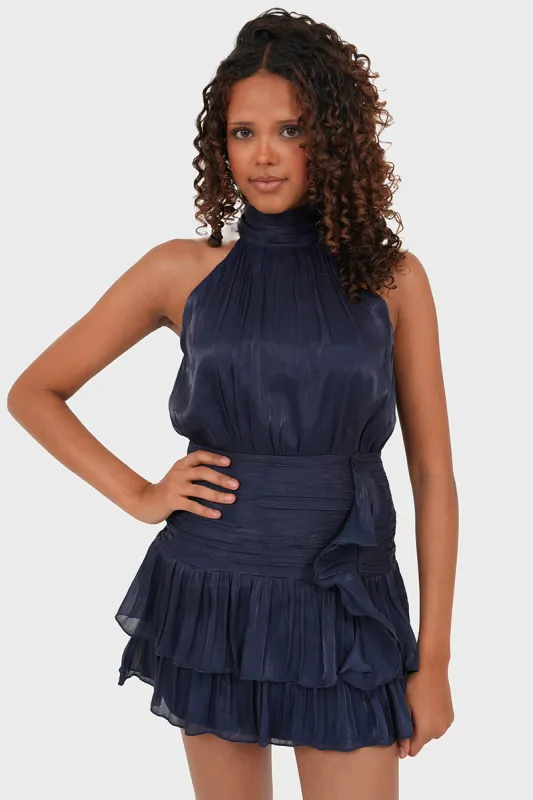 "Lumi" dress navy sold by Meet Me There