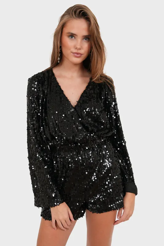 "Starlight" playsuit black sold by Meet Me There