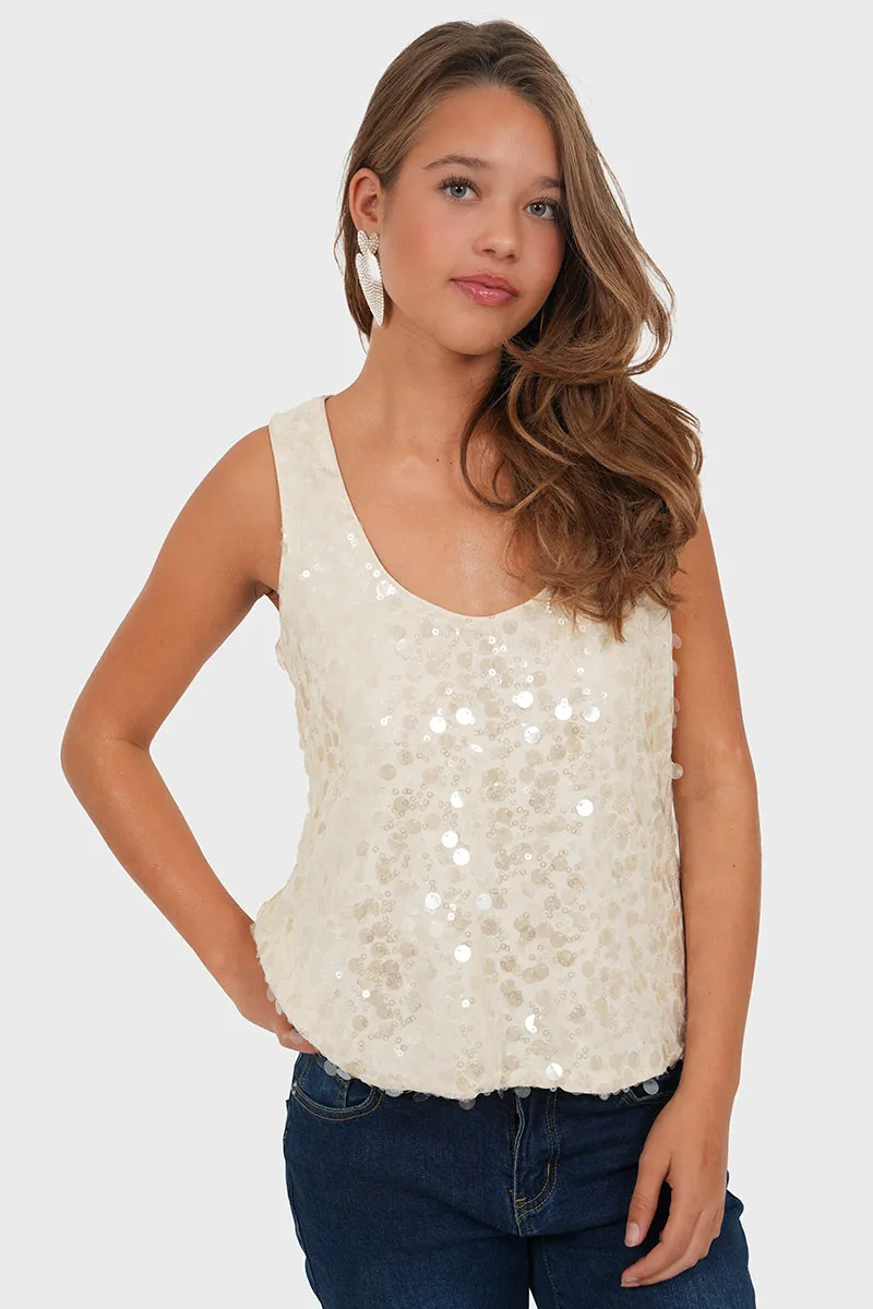 "Crystal" top champagne sold by Meet Me There product image thumbnail 5