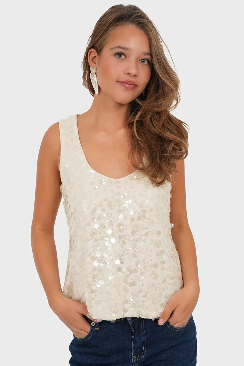 "Crystal" top champagne sold by Meet Me There product image thumbnail 2