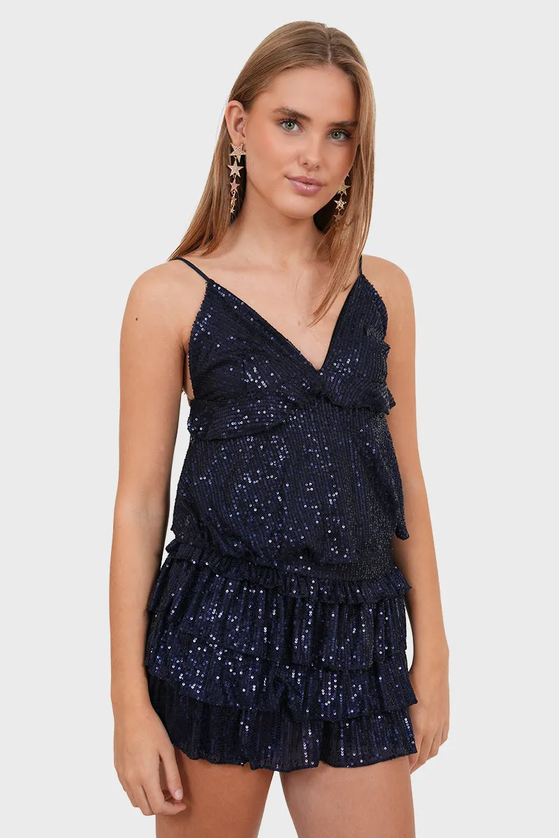 "Shiny" top navy sold by Meet Me There product image thumbnail 2