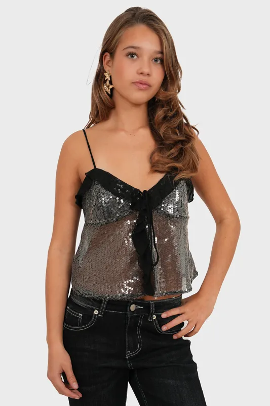 "Spark" top black sold by Meet Me There