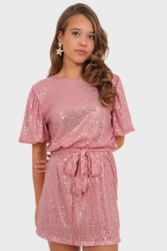 "Abby" dress pink sold by Meet Me There