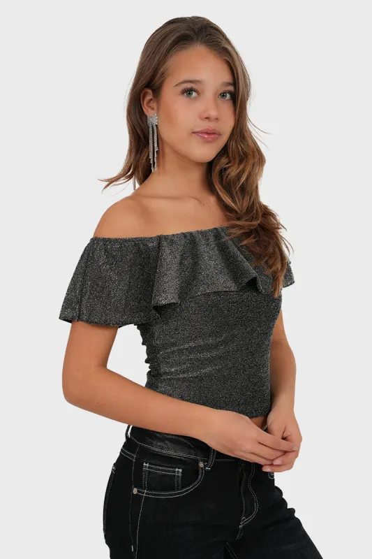 "Nora" top silver sold by Meet Me There